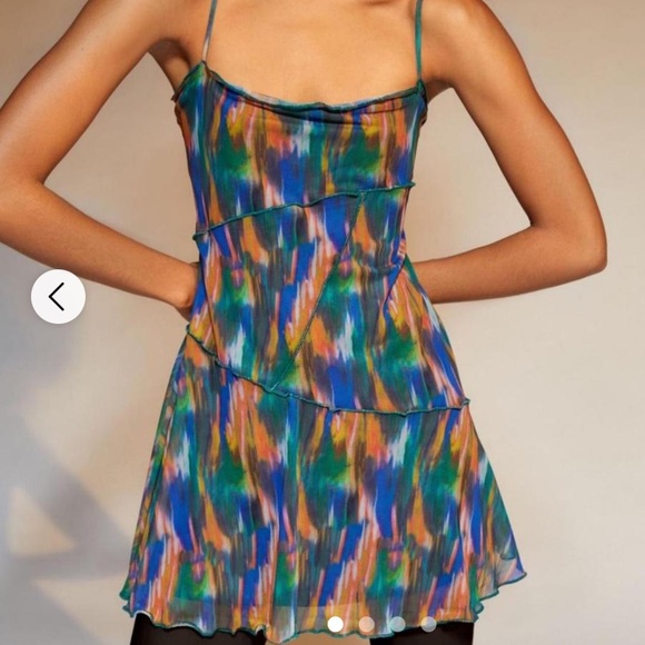 Urban Outfitters Moxie Mesh Mini Slip Dress Sz: L - Picture 2 of 16